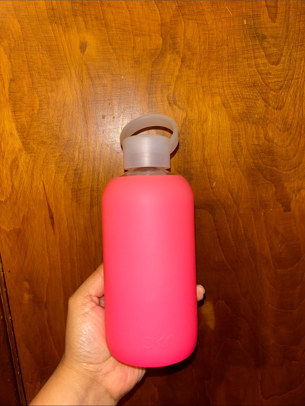 bkr Pink Silicone Body Bottle with Frosted Cap
